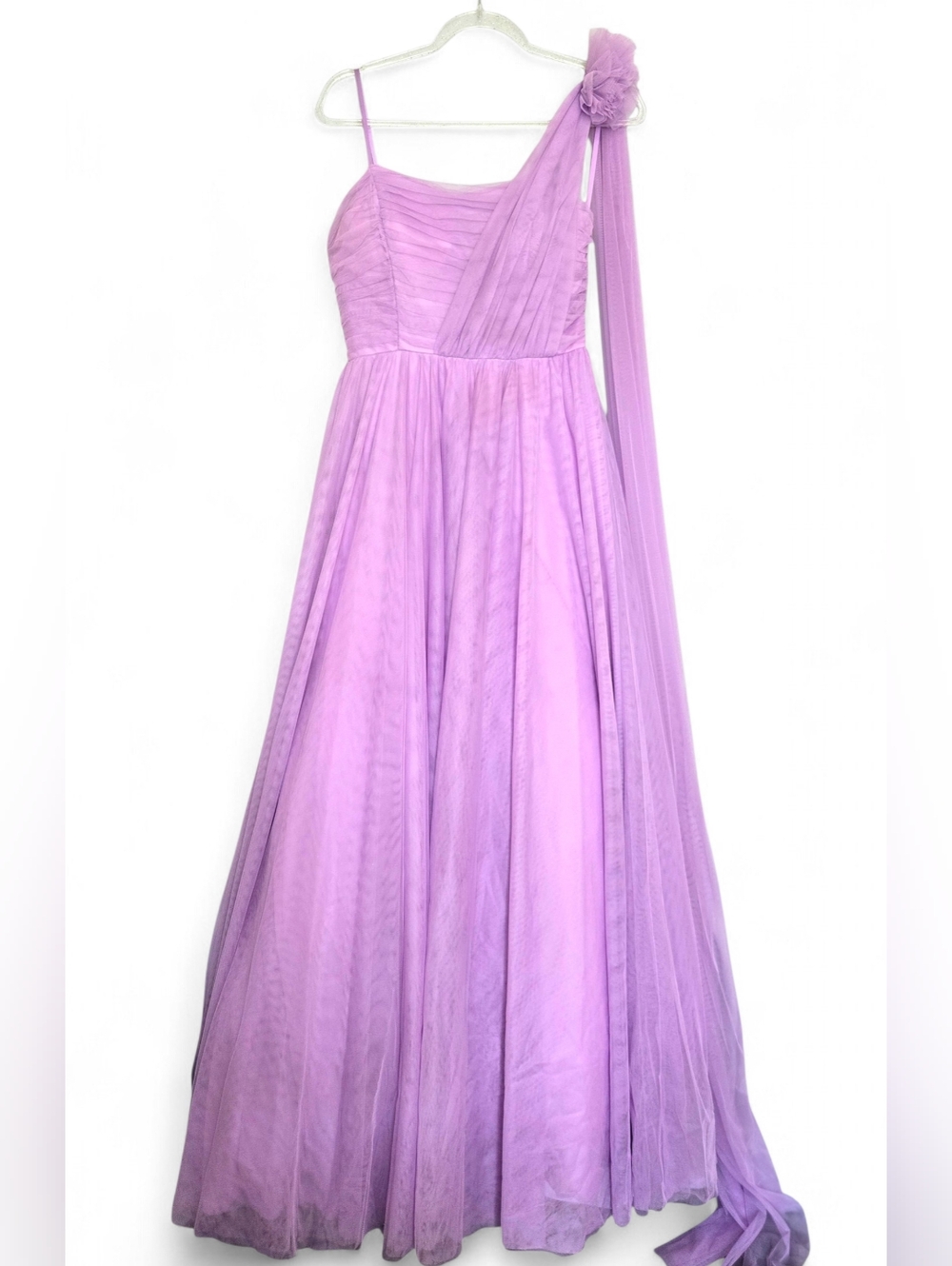 Lilac One-Shoulder Tulle Gown (11/12)